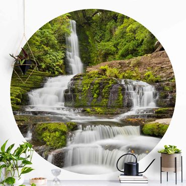Runde Tapete selbstklebend - Upper McLean Falls in Neuseeland