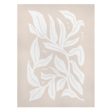 Canvastavla - White branch on beige background