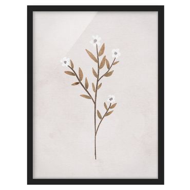 Tavla med ram - Delicate branch with white flowers