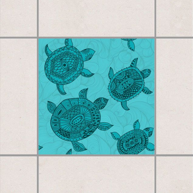 Kök dekoration Polynesian sea turtles