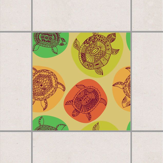 Kök dekoration Tile Stickers - Turtles of the world's oceans