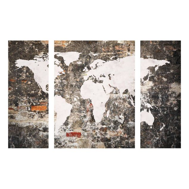 Glastavlor världskartor Old Wall World Map