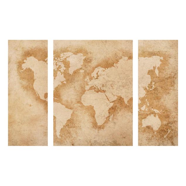 Glastavlor världskartor Antique World Map