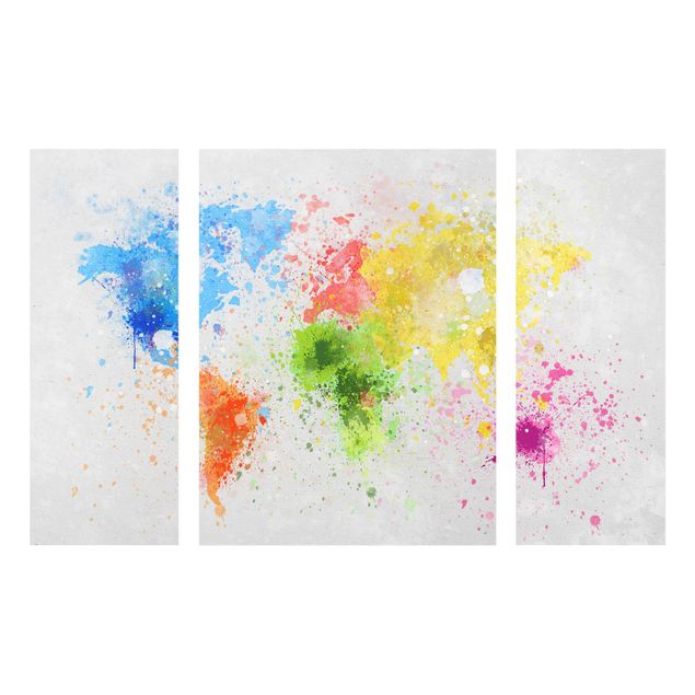 Glastavlor världskartor Colourful Splodges World Map