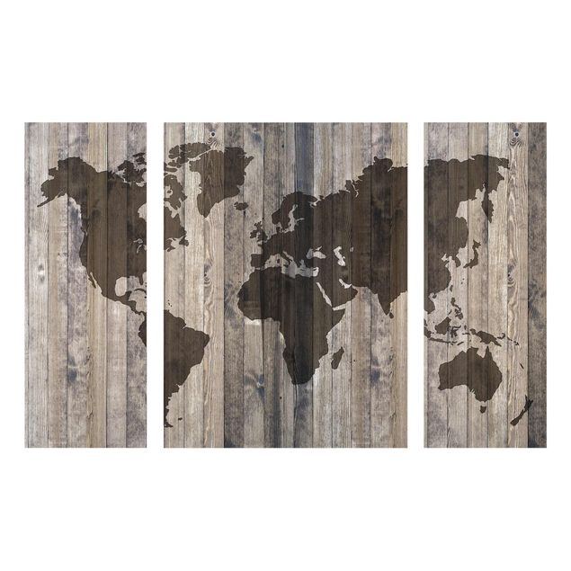 Glastavlor världskartor Wood World Map