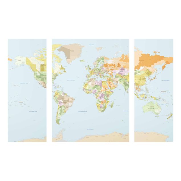 Glastavlor världskartor Political World Map