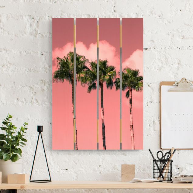 Kök dekoration Palm Trees Against Sky Pink