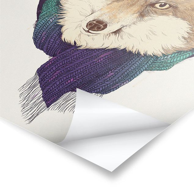 Tavlor Illustration Fox Moon Purple Turquoise