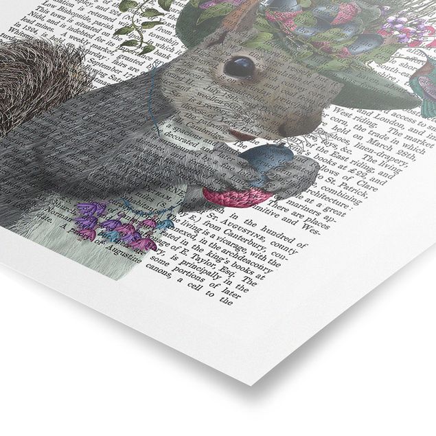 Tavlor färgglada Fowler - Squirrel With Acorns