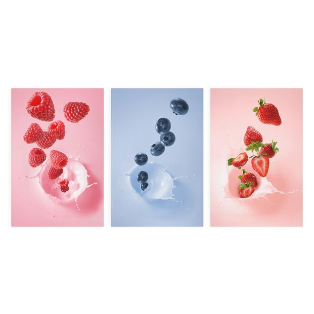 Tavlor frukter Colourful fruits milk splash