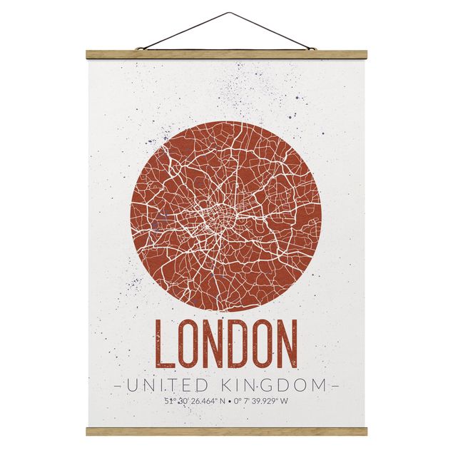Tavlor världskartor City Map London - Retro