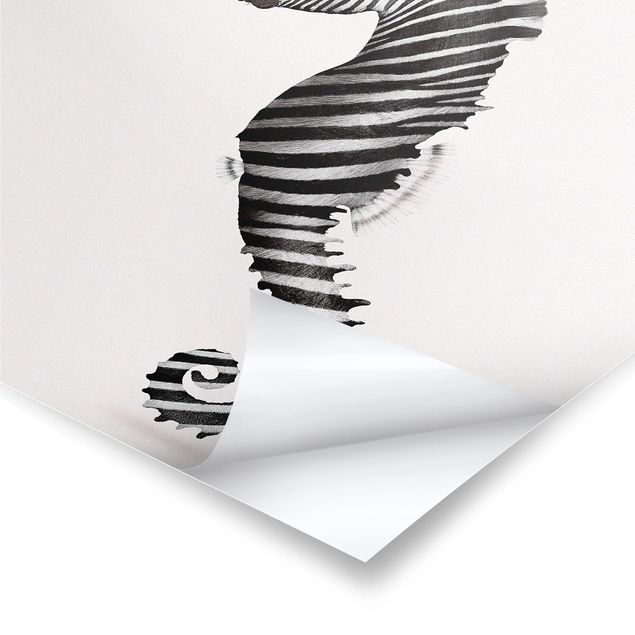 Posters konstutskrifter Seahorse With Zebra Stripes