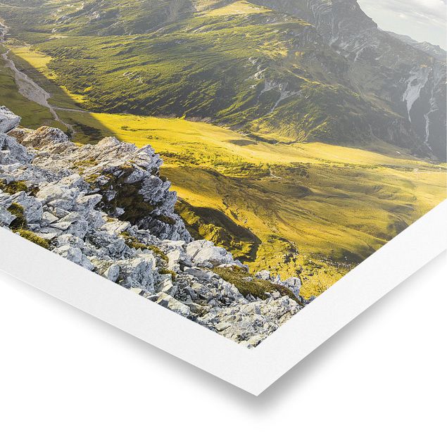 Posters landskap Mountains And Valley Of The Lechtal Alps In Tirol
