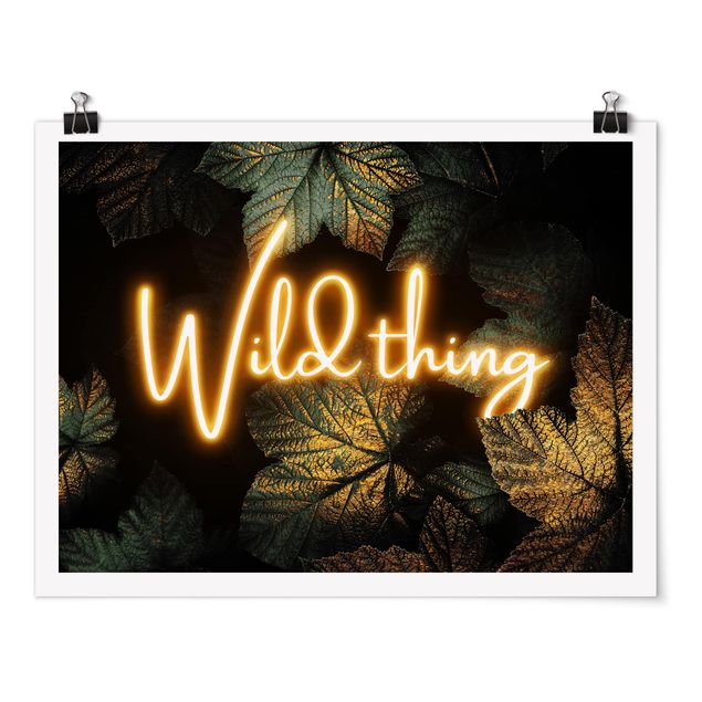 Posters abstrakt Wild Thing Golden Leaves