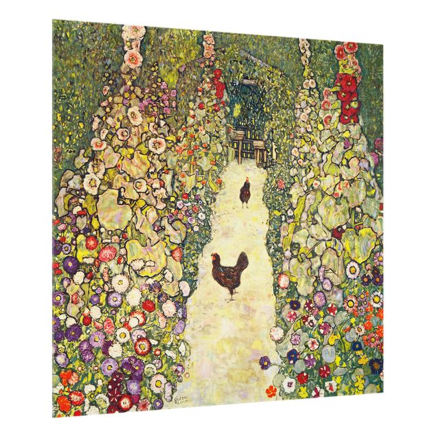 Konstutskrifter Gustav Klimt - Garden Way With Chickens