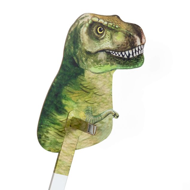 Käpphäst Dinosaurie tyrannosaurus rex akvarell