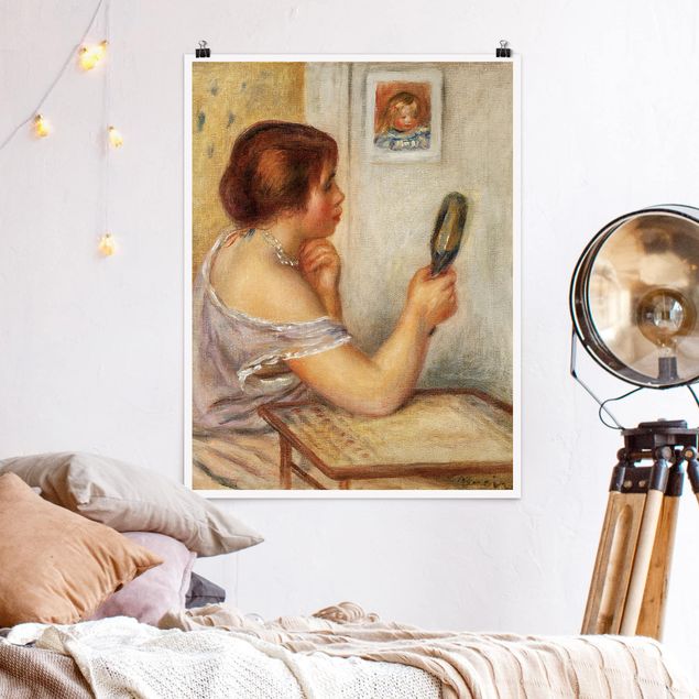Kök dekoration Auguste Renoir - Gabrielle holding a Mirror or Marie Dupuis holding a Mirror with a Portrait of Coco