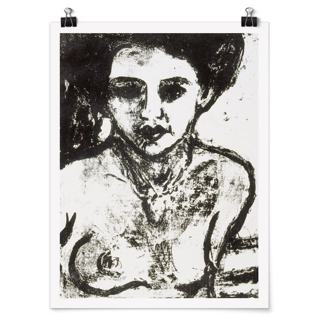 Posters svart och vitt Ernst Ludwig Kirchner - Artist's Child