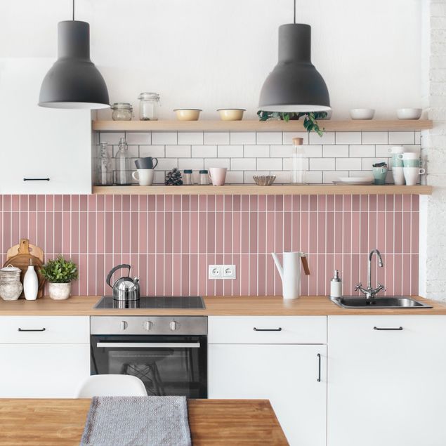 stänkskydd kök enfärgad Subway Tiles -Antique Pink