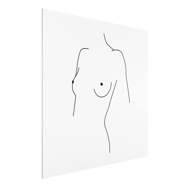 Konststilar Line Art Nude Bust Woman Black And White