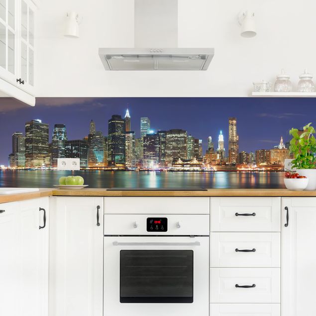 stänkskydd kök arkitektur och skyline Manhattan In New York City