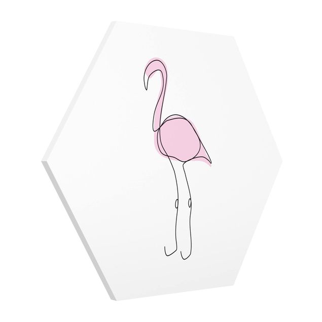 Tavlor rosa Flamingo Line Art