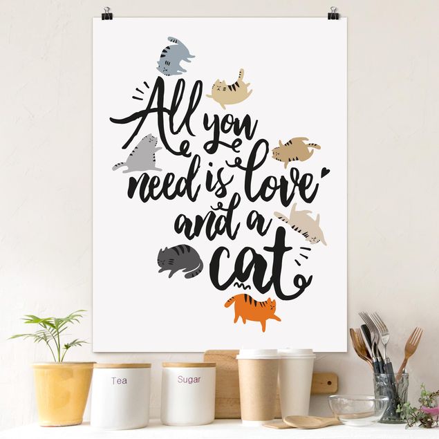 Kök dekoration All You Need Is Love And A Cat