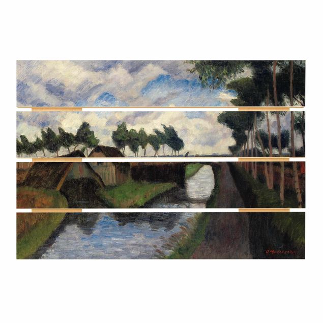 Konststilar Otto Modersohn - The Rautendorf Canal with Boat House near Worpswede