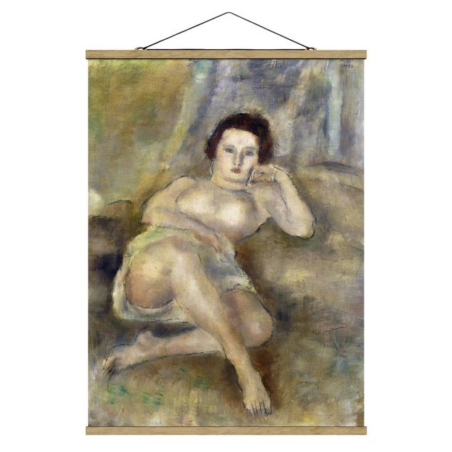 Tavlor naken och erotik Jules Pascin - Lying young Woman