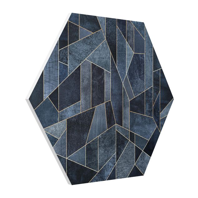Tavlor abstrakt Blue Geometry Watercolour