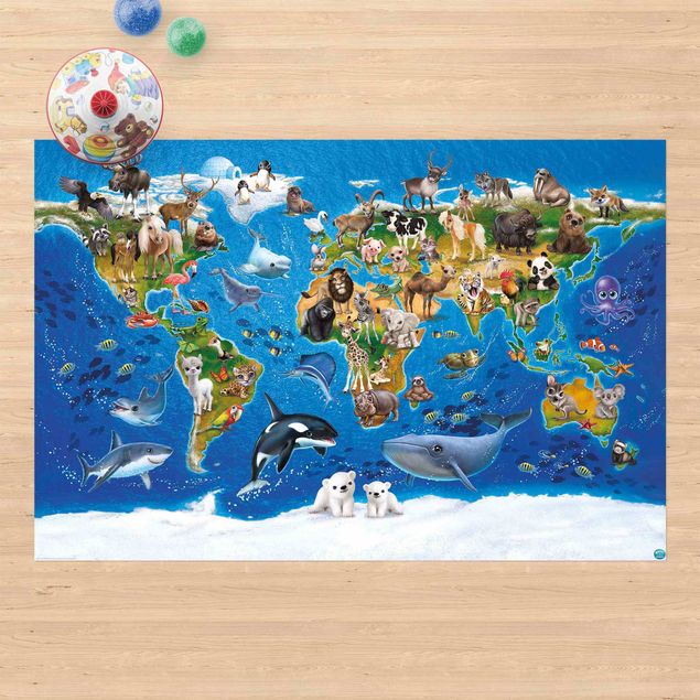 altanmattor Animal Club International - World Map With Animals