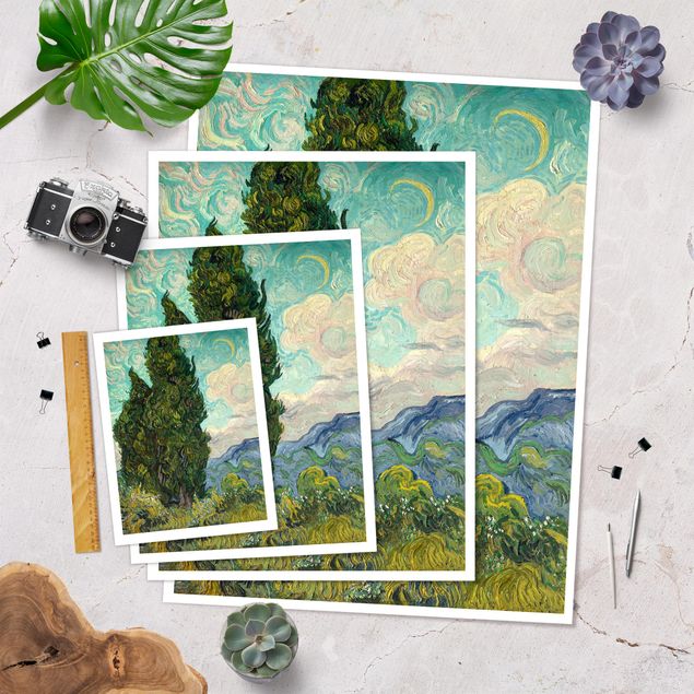 Tavlor landskap Vincent van Gogh - Cypresses