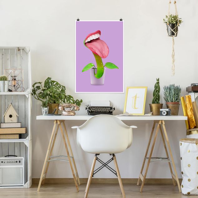 Posters blommor  Carnivorous Plant With Mouth