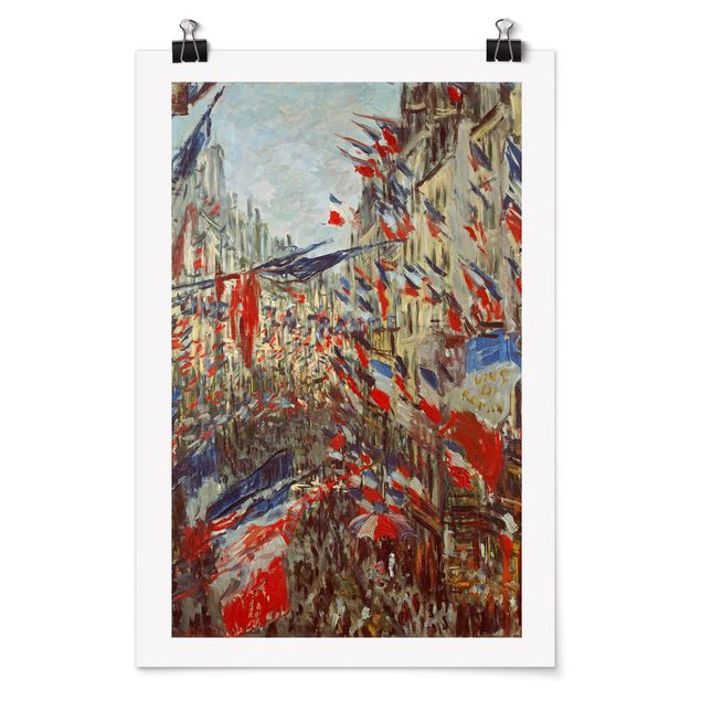 Konststilar Claude Monet - The Rue Montorgueil with Flags
