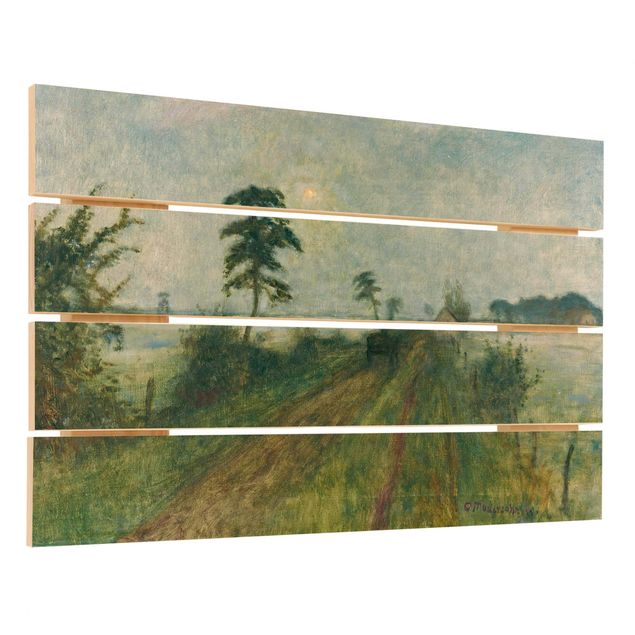 Trätavlor landskap Otto Modersohn - Evening Mood In The Moor