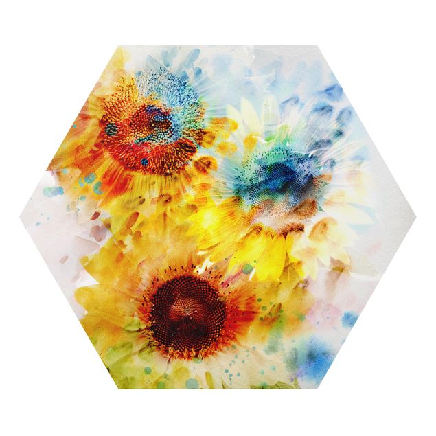 Tavlor modernt Watercolour Flowers Sunflowers