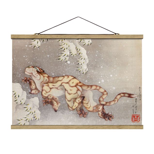 Tavlor tigrar Katsushika Hokusai - Tiger in a Snowstorm
