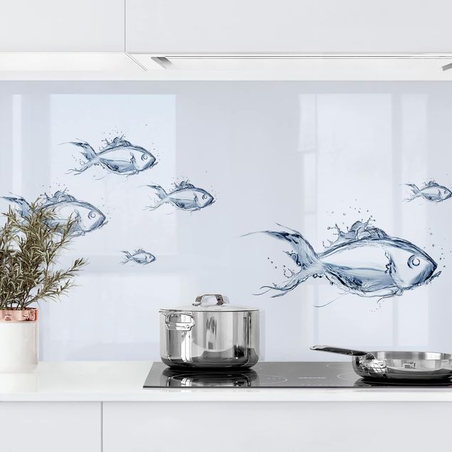 Kök dekoration Liquid Silver Fish
