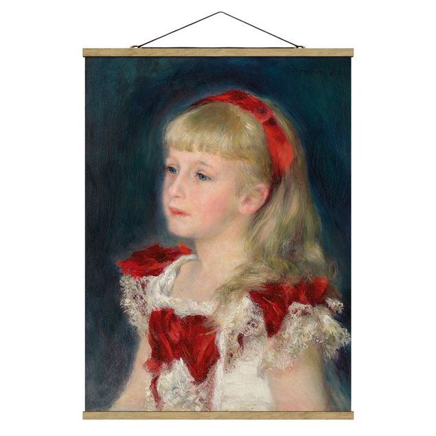 Konststilar Auguste Renoir - Mademoiselle Grimprel with red Ribbon