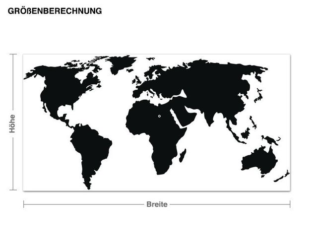 Wallstickers världskartor World Map clock