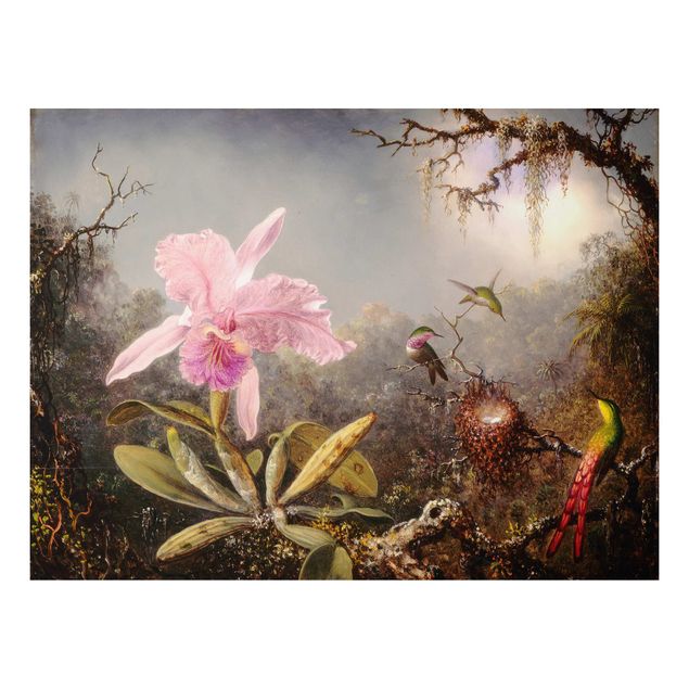 Kök dekoration Martin Johnson Heade - Orchid And Three Hummingbirds