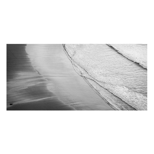 Tavlor landskap Soft Waves On The Beach Black And White