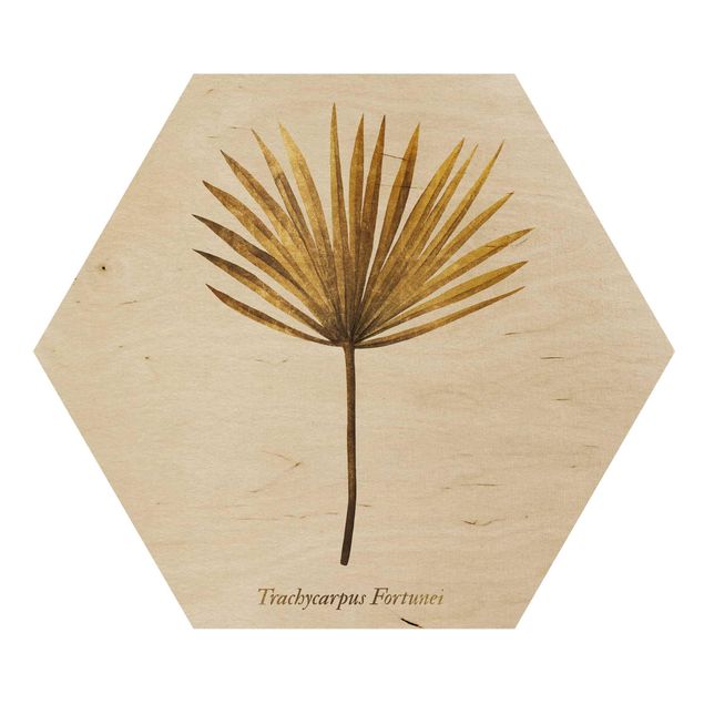 Hexagonala tavlor Gold - Palm Leaf