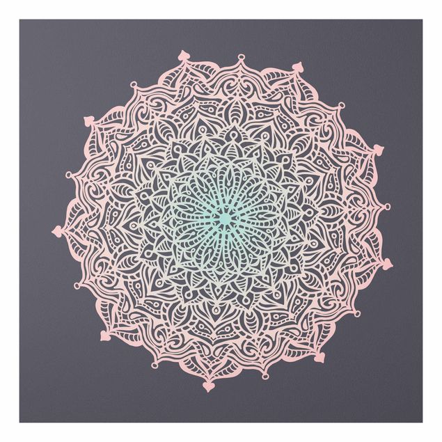 Tavlor konstutskrifter Mandala Ornament In Rose And Blue
