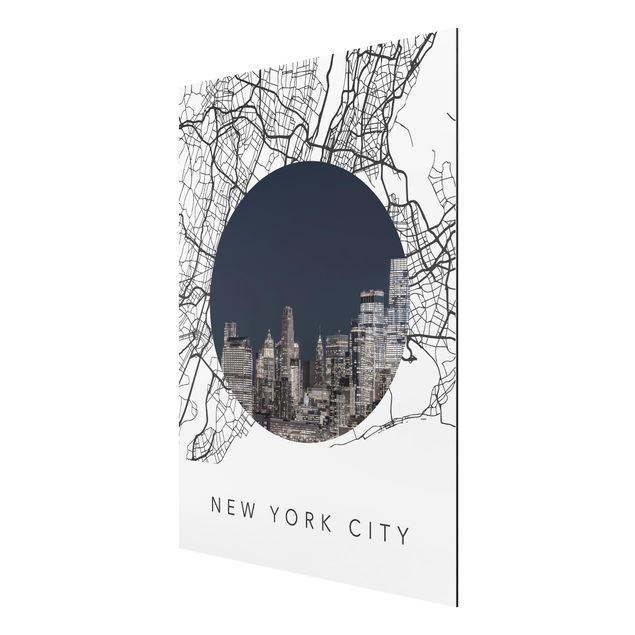 Tavlor arkitektur och skyline Map Collage New York City
