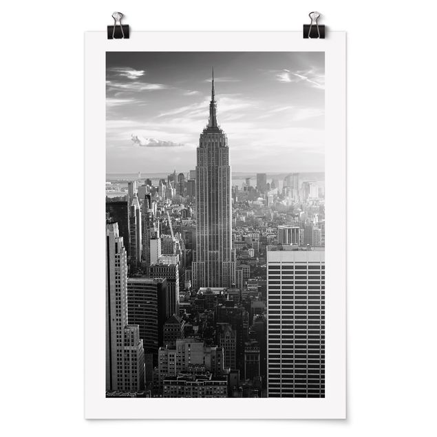 Posters svart och vitt Manhattan Skyline