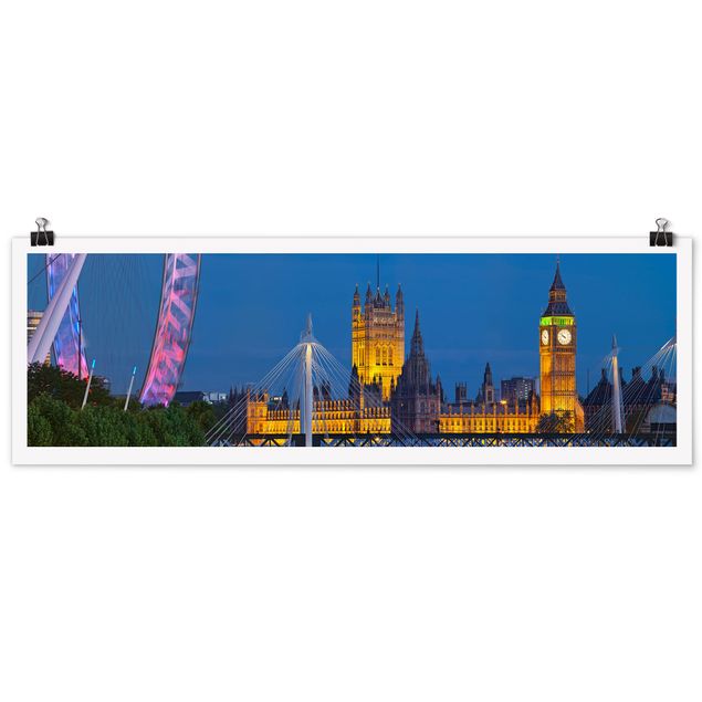Tavlor arkitektur och skyline Big Ben And Westminster Palace In London At Night