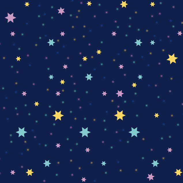 Självhäftande folier Nightsky Children Pattern With Colourful Stars