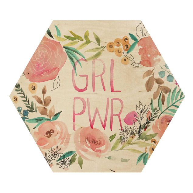 Hexagonala tavlor Pink Flowers - Girl Power