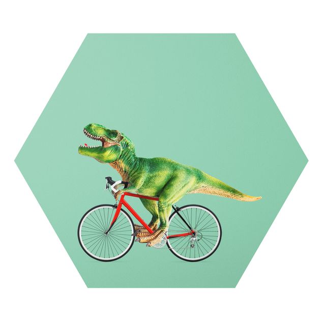 Tavlor djur Dinosaur With Bicycle